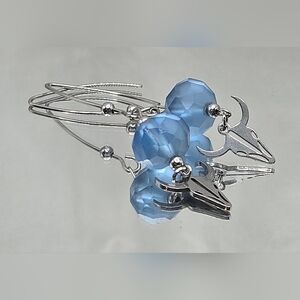 Chic Silver and Blue Gemstone Earrings